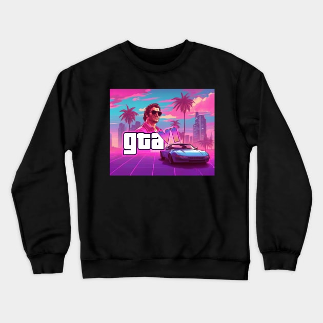 GTA 6 Crewneck Sweatshirt by Buff Geeks Art